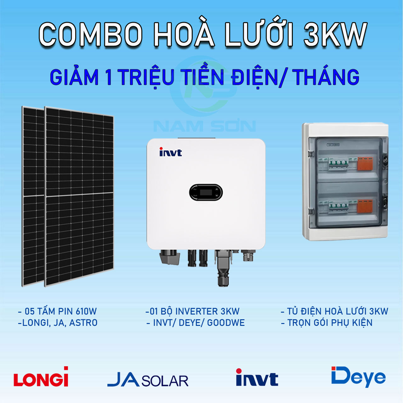 Chi phí lắp đặt  Hệ thống điện mặt trời 3kW cho hộ gia đình