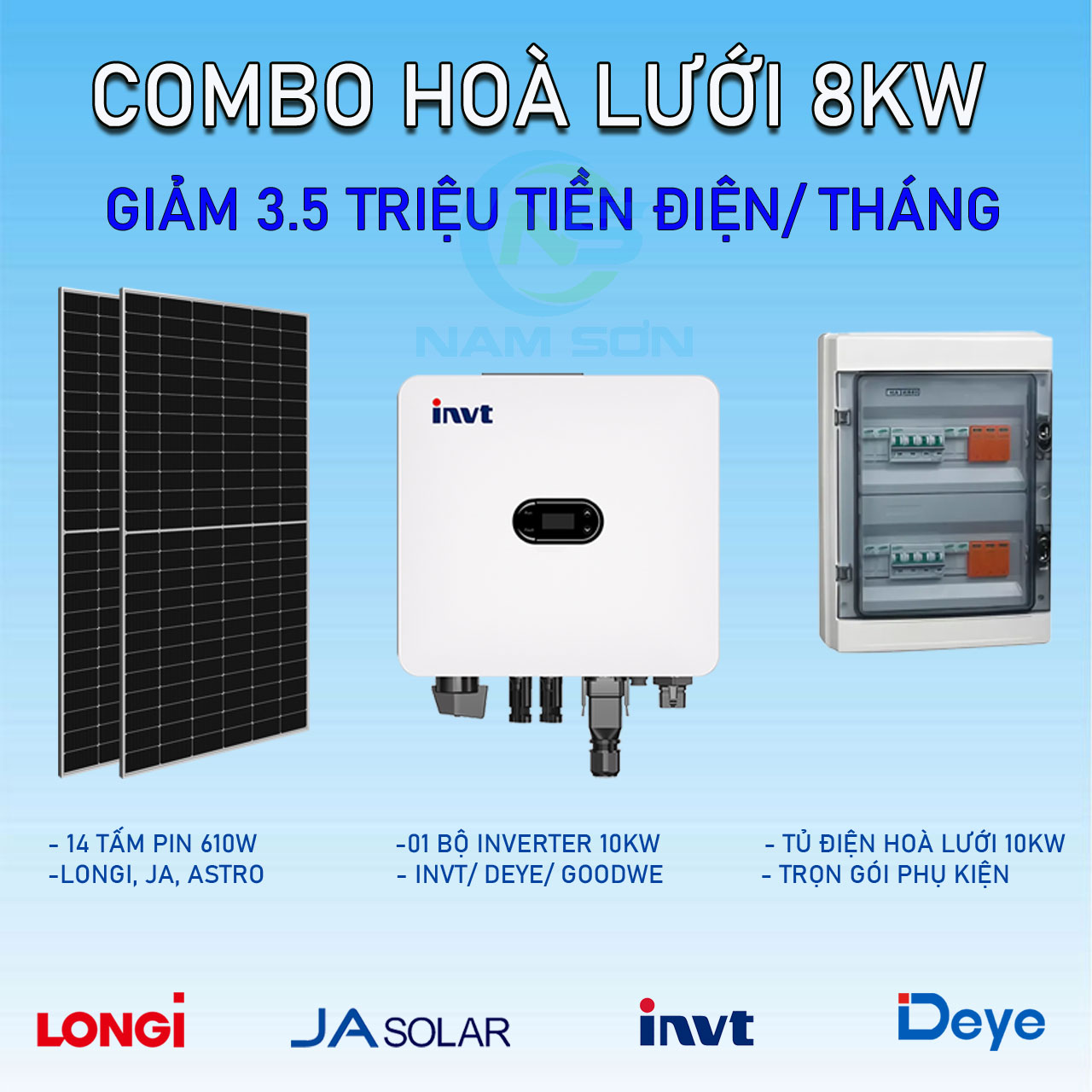 Lắp đặt hệ thống điện mặt trời hòa lưới 8.5kWp - Giải pháp năng lượng lớn cho kinh doanh và gia đình