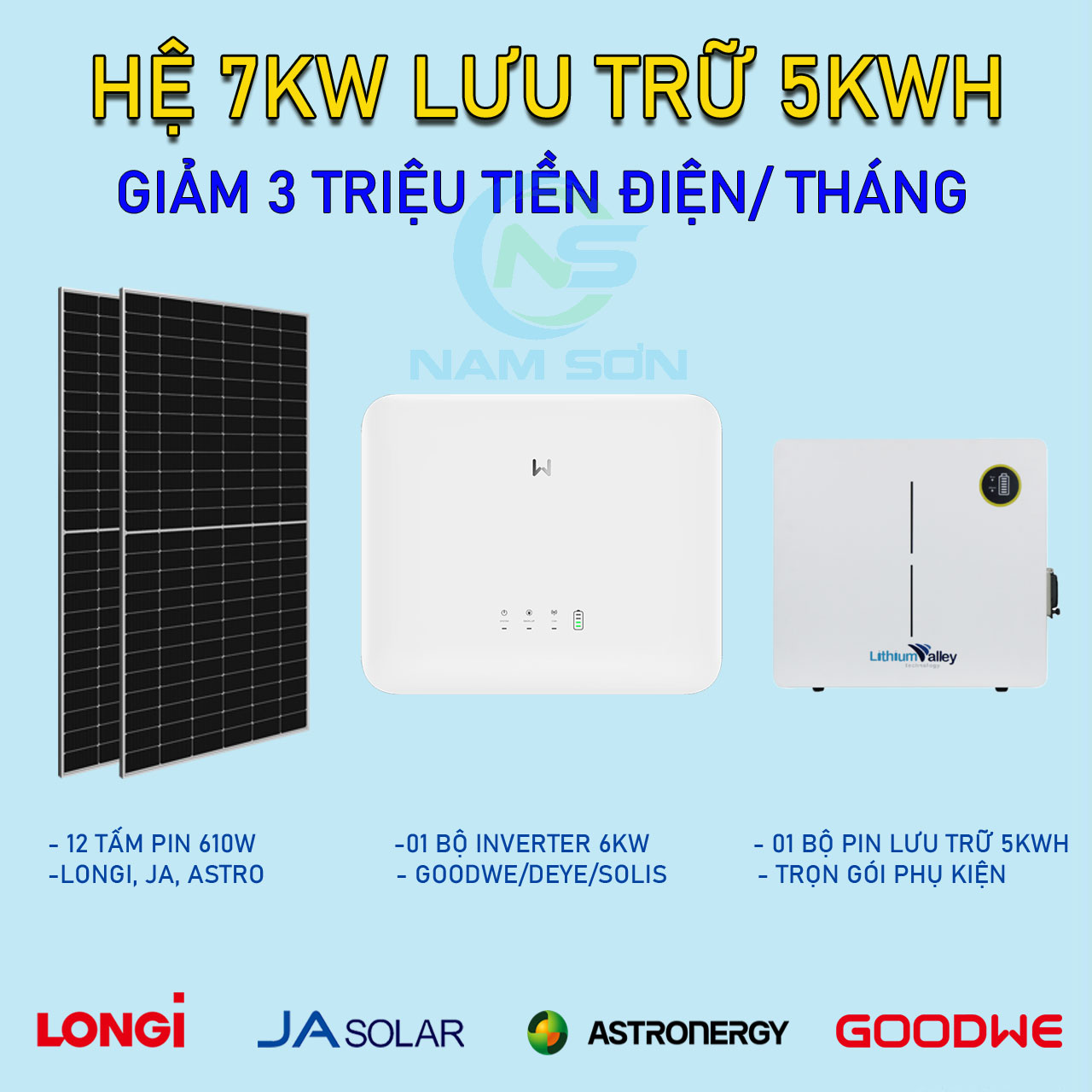 Lắp đặt hệ thống điện mặt trời Hybrid 7.3kWp - Tự chủ năng lượng 24/7 với pin lưu trữ 14.3kWh