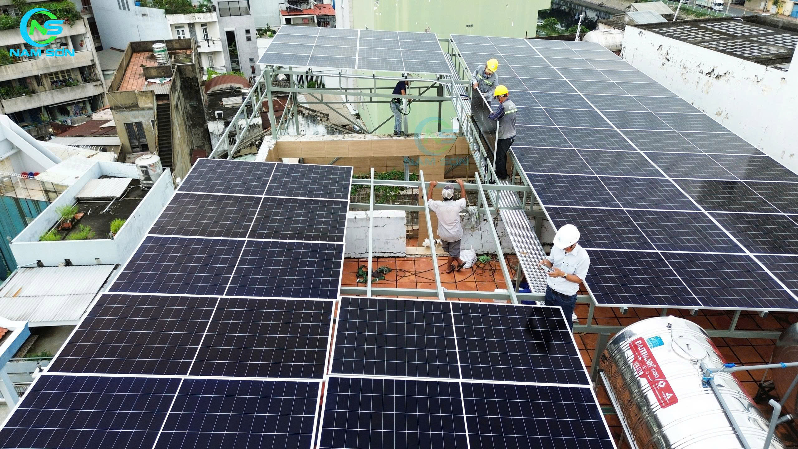 Hệ thống điện mặt trời 50kW thứ 2 tại Quận 5 – Bước tiến mới trong hành trình xanh cùng Nam Sơn Solar