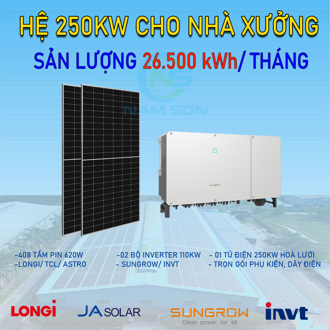 Giải pháp tối ưu lợi nhuận: Lắp đặt hệ thống điện mặt trời 250kWp cho xưởng sản xuất