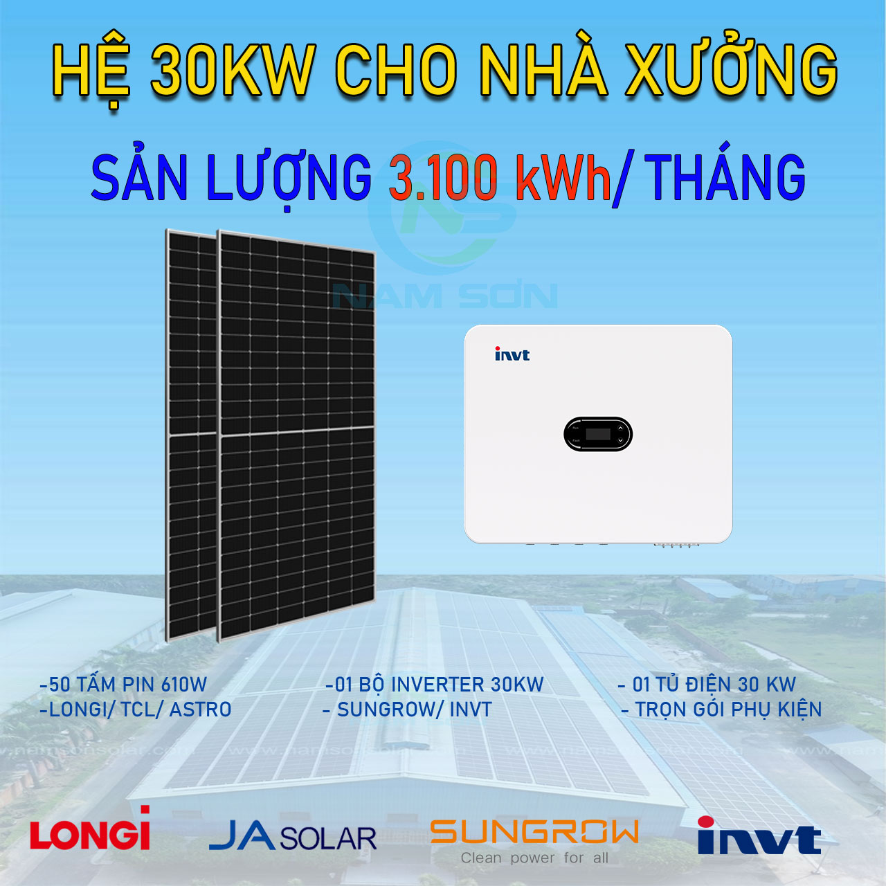 Đừng bỏ lỡ: Giảm chi phí sản xuất tức thì với điện mặt trời hoà lưới 30.7kWp 3 pha - Tiết kiệm nửa tỷ đồng mỗi năm!