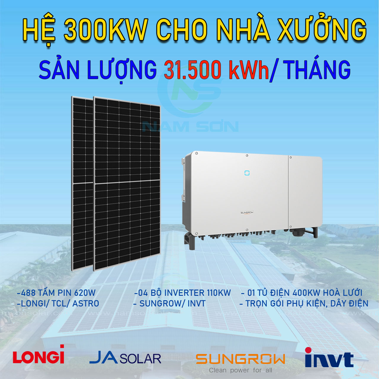 Nâng tầm sản xuất, tối ưu lợi nhuận với hệ thống điện mặt trời 300kWp hòa lưới